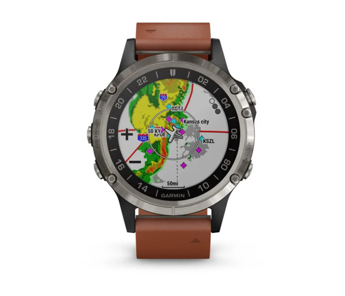 Garmin 010-01988-31 D2 Delta Aviator Watch with Brown Leather Band - Zoom Image 2