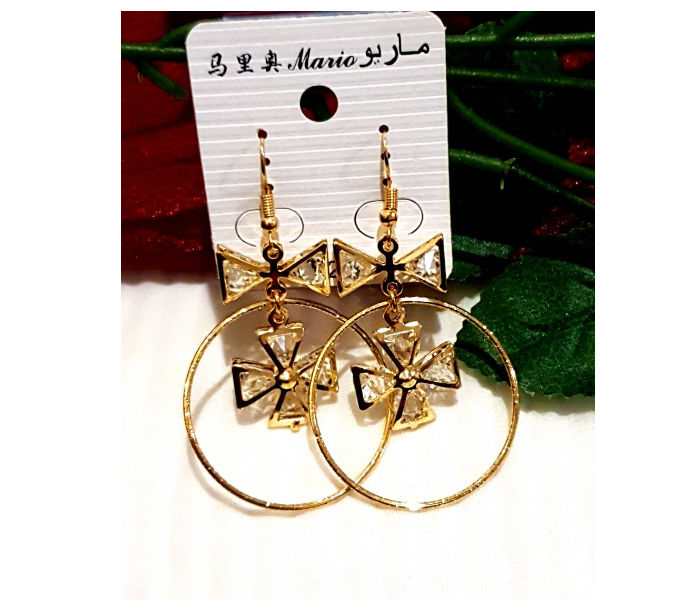 Strabella ER9011d Weightless Hanging Earrings for Women - Gold - Zoom Image