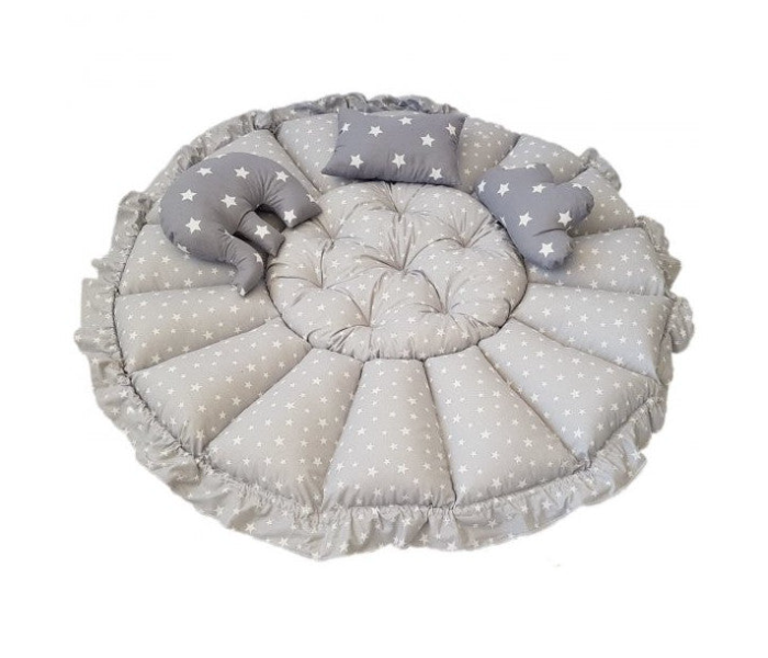 Baby Nest Round Playing Mat Star Pattern - Grey - Zoom Image 2