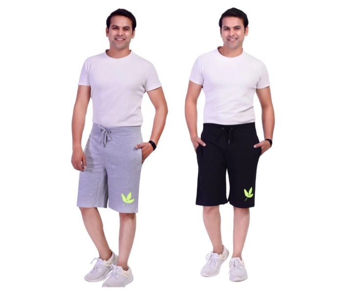 Casper CAMS2 Pack Of 2 Large Shorts for Men - Black and Grey - Zoom Image 1