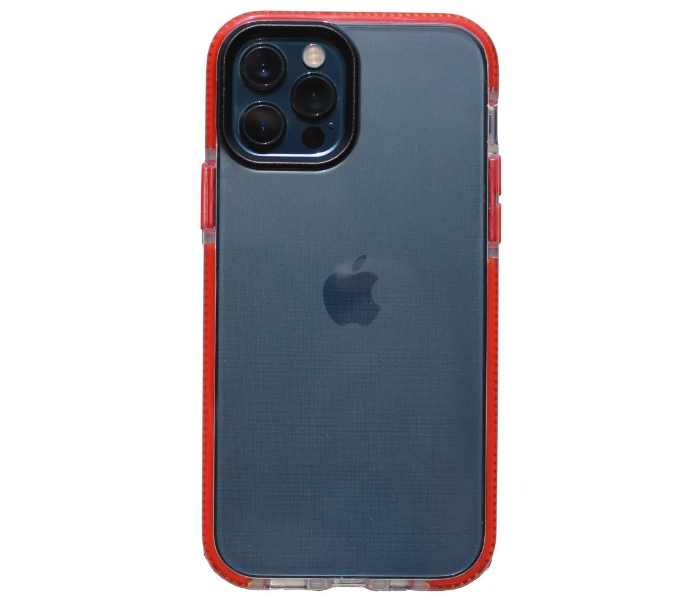 Protective Transparent Mobile Case with Red Bumpers For iPhone 13 - Zoom Image 1