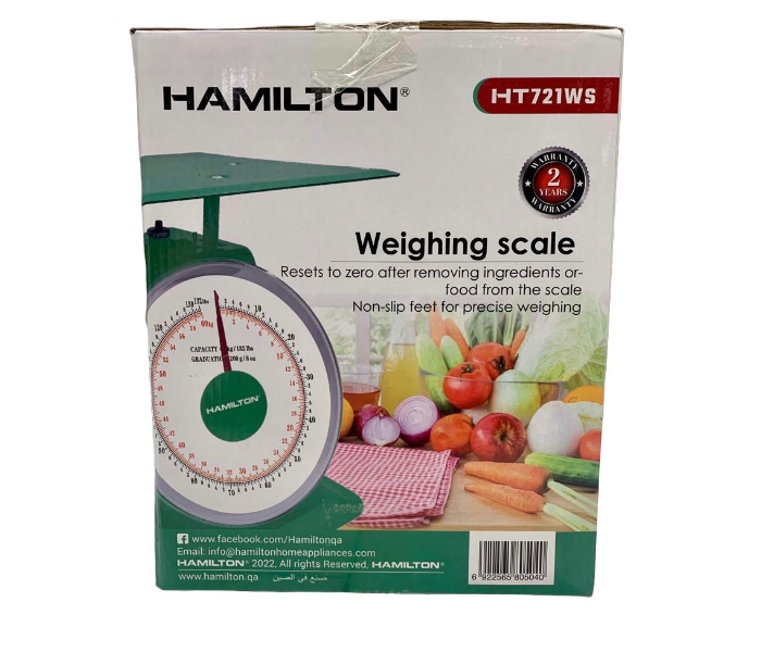 Hamilton HT-721WS 60Kg Capacity Large Traditional Dial With All Heavy Metal Weighing Scale - Green - Zoom Image 4