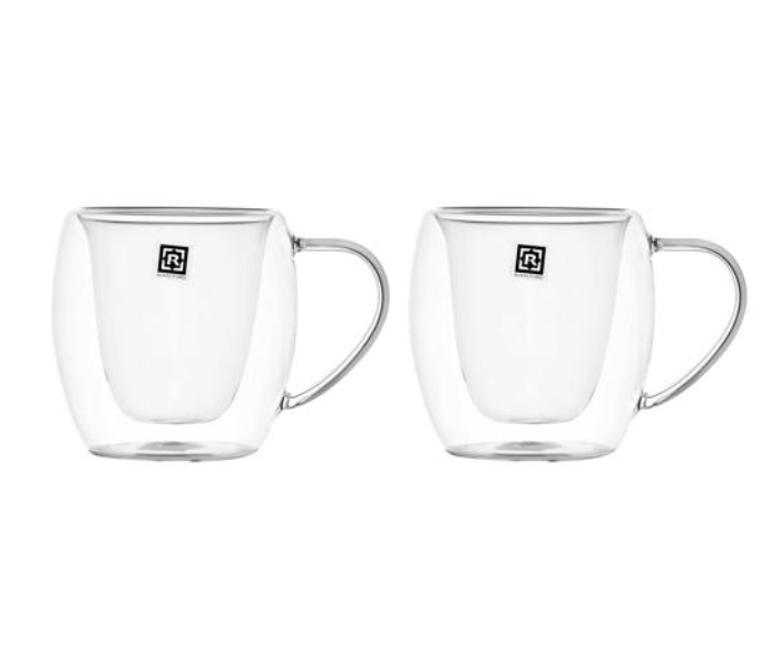 Royalford RF10529 300ml Borosilicate Glass 2 Piece Double Wall Mug Set - Zoom Image 3