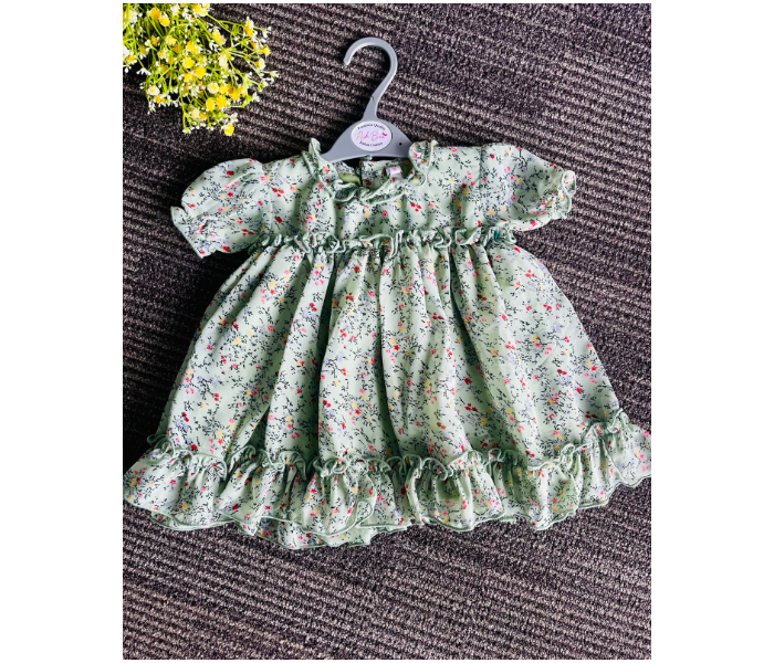 Ash Bae FR012SL Butterfly Spanish Green Large Frock for Baby Girls - Green - Zoom Image