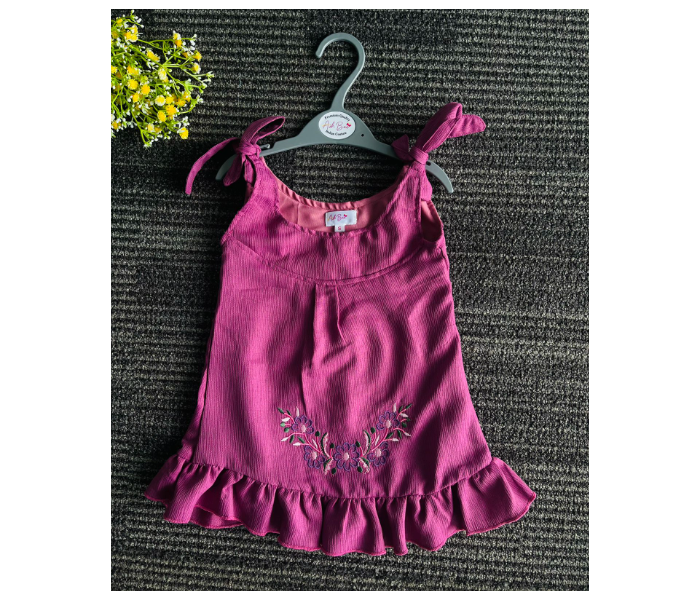 Ash Bae FR021SXL Emy Grey Goose XL Frock for Baby Girls - Purple - Zoom Image