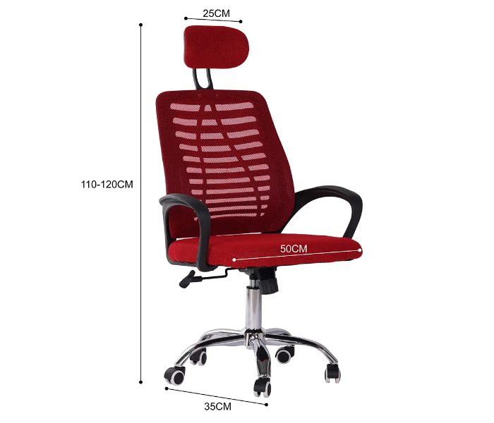 Danube Home Marvel High Back Office Chair - Red - Zoom Image 3