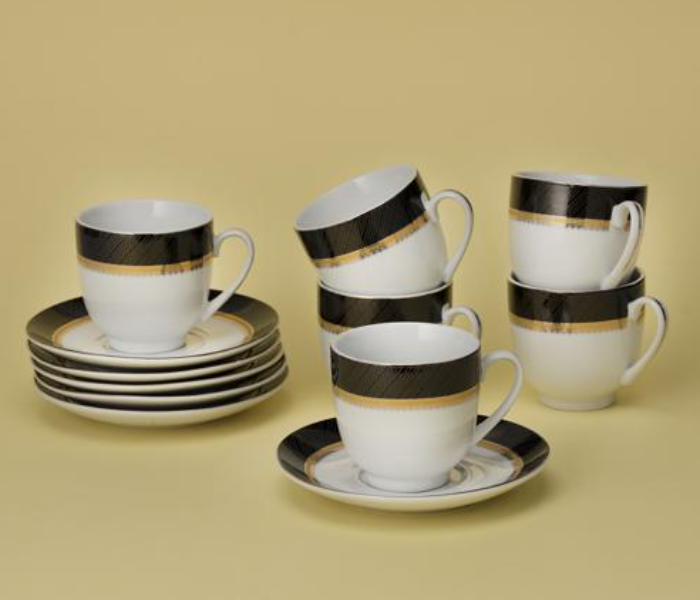 Royalford RF10556 12 Piece Tea Cup and Saucer Set - White - Zoom Image 3