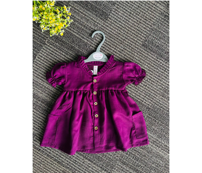 Ash Bae FR026SL Bella Wine Berry Large Frock for Babies - Purple - Zoom Image