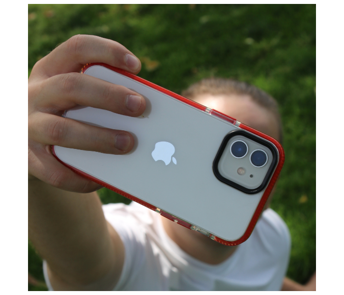 Protective Transparent Mobile Case with Red Bumpers For iPhone 11 - Zoom Image 3