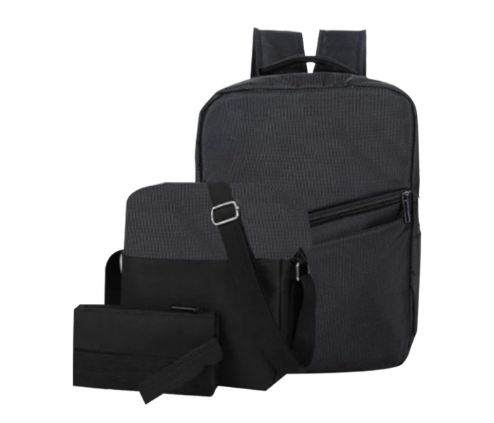 Unisex 3 Pcs Sets Business Laptop Backpack - Black - Zoom Image 2