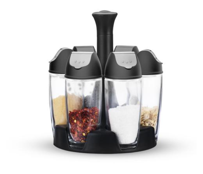 Royalford RF10523 100ml 6 Piece Spice Jar Set with Revolving Stand - Zoom Image 2