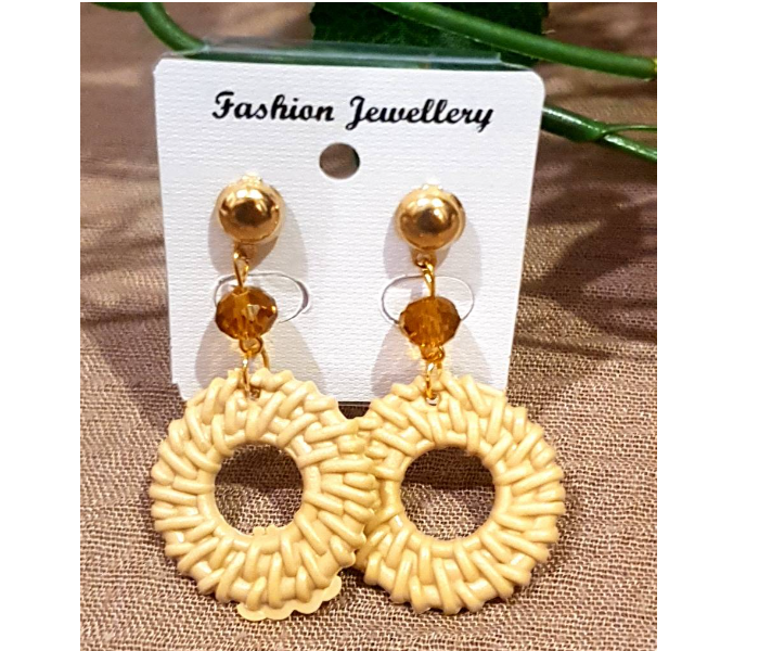 Strabella TSB18d Western Earrings for Women - Cream - Zoom Image