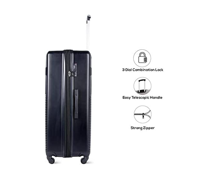 Para John PJTR4025 Pack of 4 Pieces Zin Trolley Luggage Set - Black - Zoom Image 5