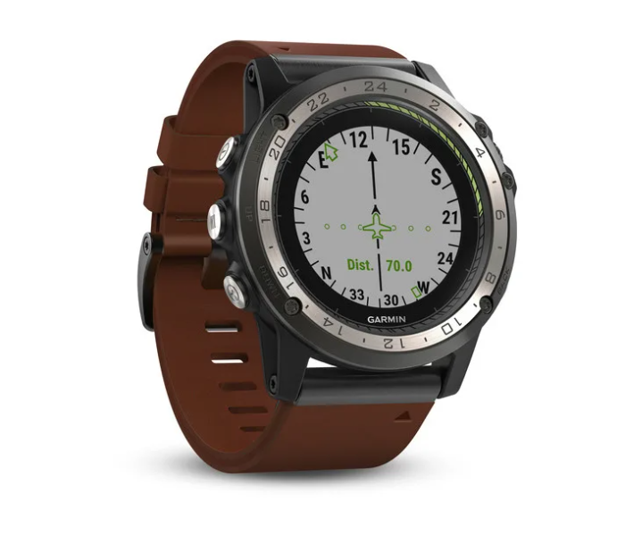 Garmin 010-01733-31 D2 Charlie Titanium Bezel with Leather and Silicone Bands - Zoom Image 2