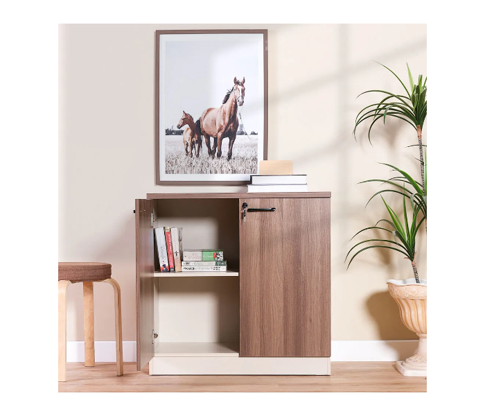 Danube Home V2 Marcus 2-Tier Office Cabinet - Walnut - Zoom Image 1