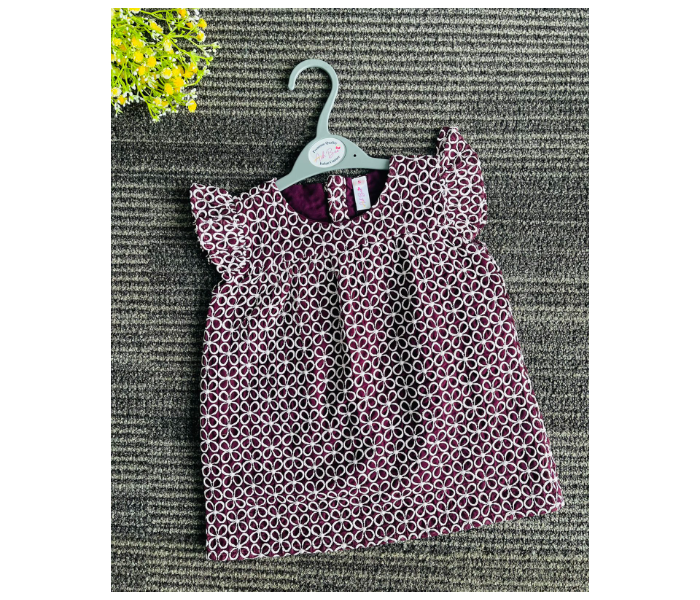 Ash Bae FR017SS Kiara Claret Small Frock for Baby Girls - Purple - Zoom Image