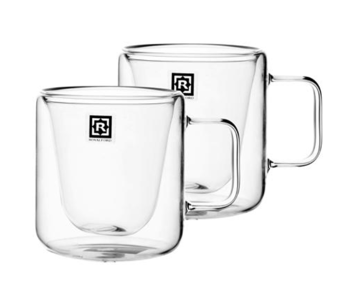 Royalford RF10571 200ml Borosilicate Glass 2 Piece Double Wall Mug Set - Zoom Image 1