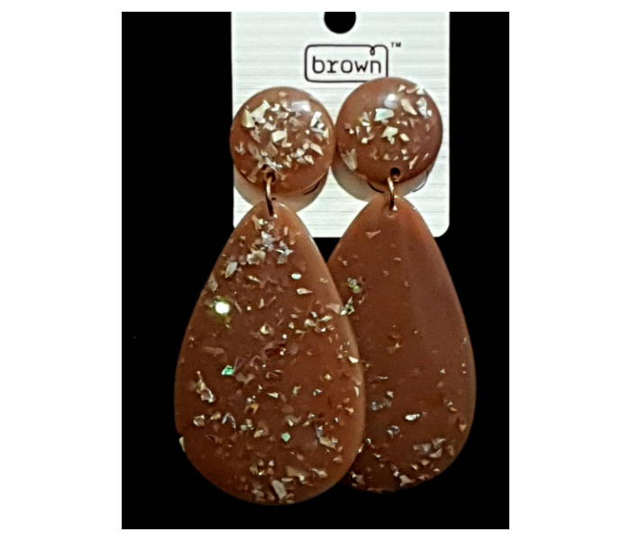 Strabella TSB17a Weightless Hanging Earrings for Women - Brown - Zoom Image