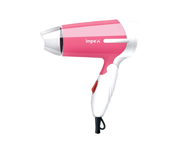 Impex HD-1K2 Foldable Handle Hair Dryer - Pink and White - Zoom Image 2