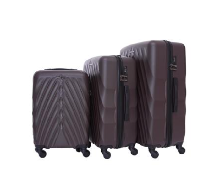 Para John PJTR3045 3 Pieces Abs Rolling Trolley Luggage Set - Coffee - Zoom Image 1