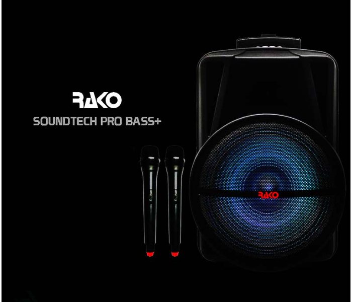 Rako 9000045 SoundTech Pro Bass Plus with 2 MICs - Black - Zoom Image 3