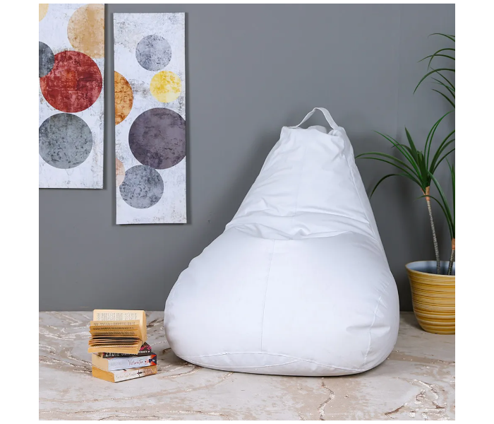 Danube Home Rocky Tear Drop Bean Bags - White - Zoom Image 1