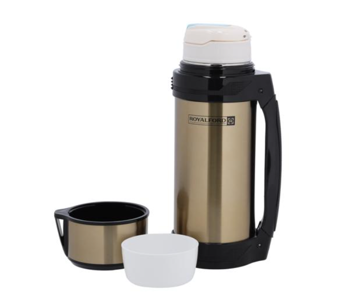 Royalford RF10493 1000ml Stainless Steel Vacuum Travel Bottle - Gold and Black - Zoom Image 6