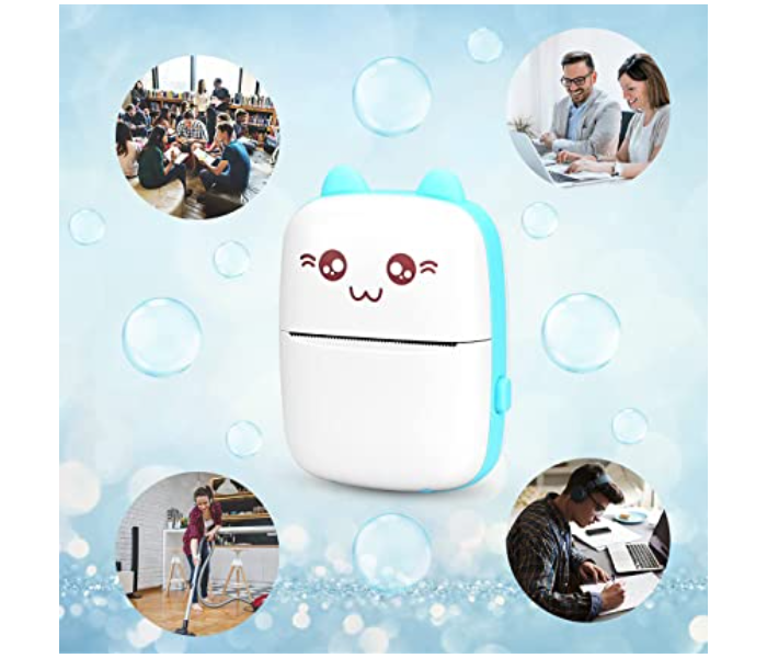 Galaxy Ocean Inkless Pocket Label Mini Printer Lychee Instant Photo Printer - White - Zoom Image 3