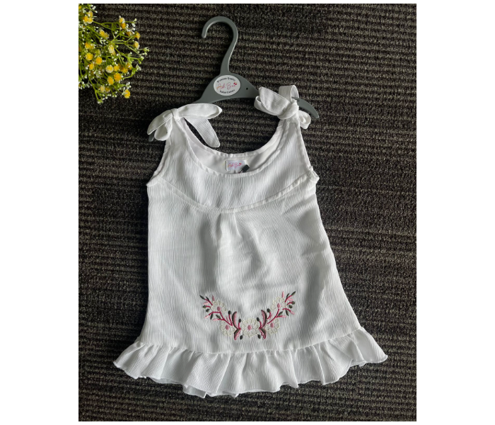 Ash Bae FR022SXL Emy Wine Berry1 XL Frock for Baby Girls - White - Zoom Image