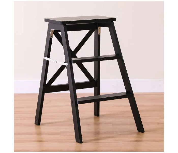 Danube Home Albany 3 Step Bamboo Wood Stool - Black - Zoom Image 2