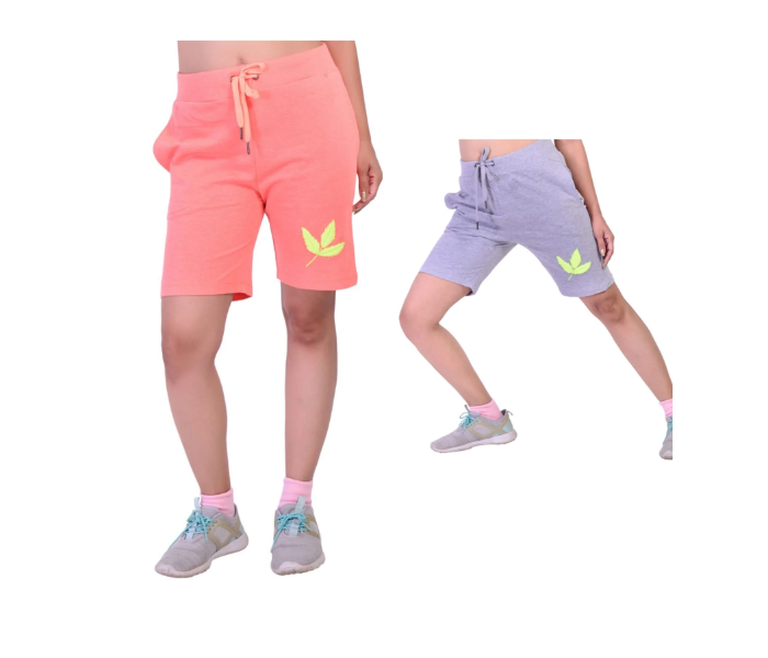 Casper CAGS2 Pack Of 2 Shorts for 2 - 3 Year Old Girls - Grey and Pink - Zoom Image