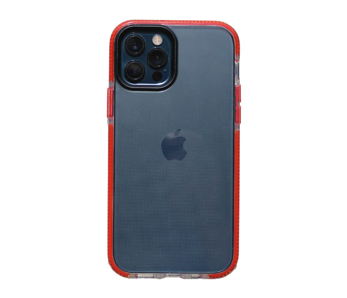 Protective Transparent Mobile Case with Red Bumpers For iPhone 12 Mini - Zoom Image 1