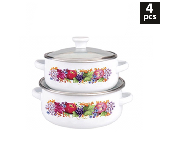 OE 5574 DDSTK Pack of 4 Pieces Casserole Set - White - Zoom Image