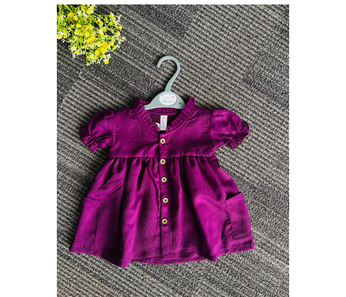 Ash Bae FR026SS Bella Wine Berry Small Frock for Babies - Purple - Zoom Image