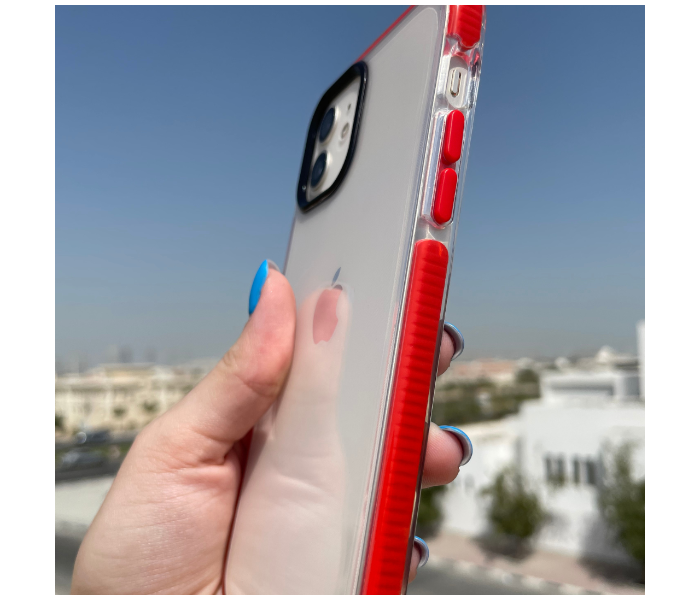 Protective Transparent Mobile Case with Red Bumpers For iPhone 13 - Zoom Image 6