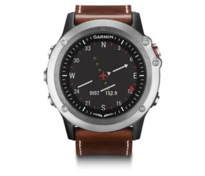 Garmin 010-01338-30 D2 Bravo GPS Pilot Watch with Brown Leather Band - Zoom Image 1