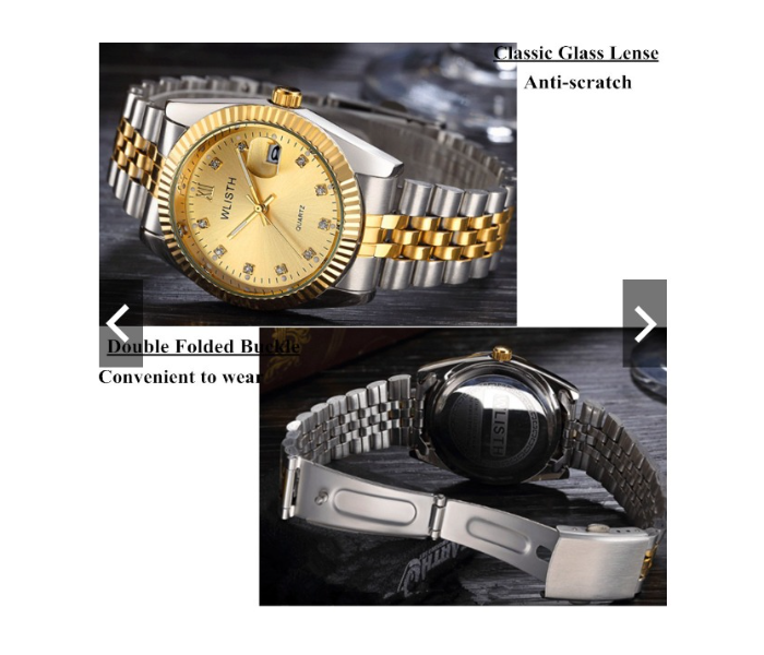 Galaxy Ocean Eagle Time Stainless Steel Date and Water Resistance Couple Watch Set - Silver and Gold - Zoom Image 2