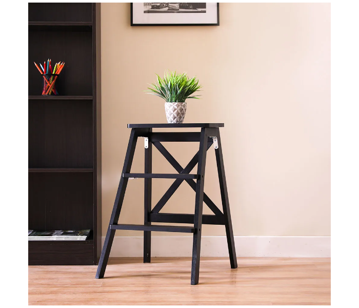 Danube Home Albany 3 Step Bamboo Wood Stool - Black - Zoom Image 1