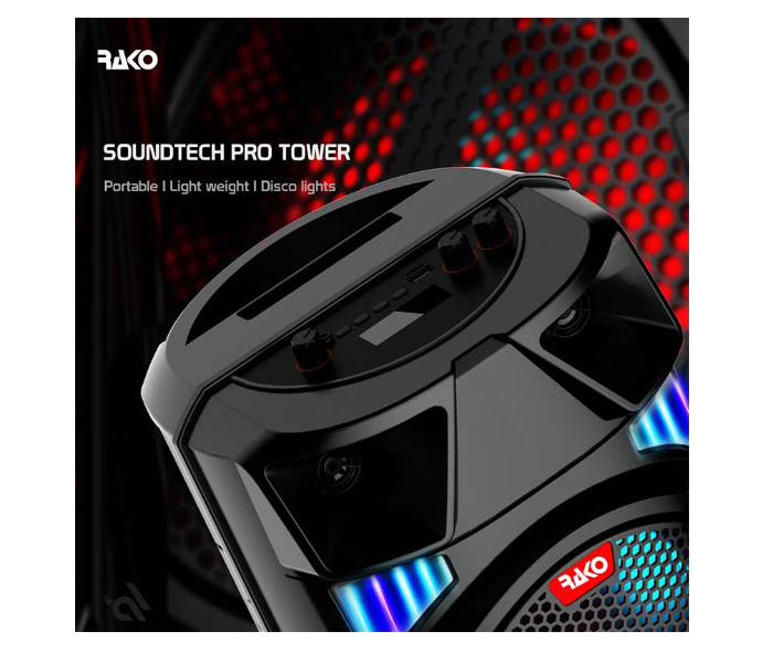 Rako 9000044 SoundTech Pro Tower Plus 1 Mic - Black - Zoom Image 2