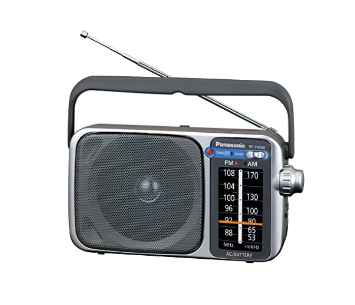 Panasonic RF 2400 AM FM Radio - Black and Silver - Zoom Image 1