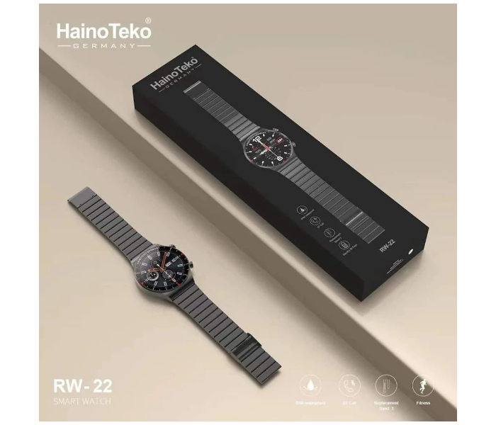 Haino Teko RW-22 1.3 Inch Metal Smart Watch - Black - Zoom Image 1