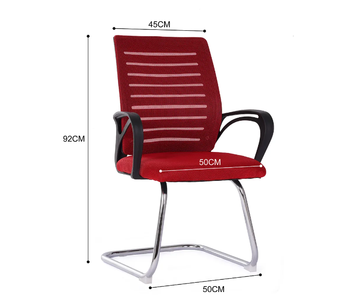 Danube Home Marvel Visitor Office Chair - Red - Zoom Image 3