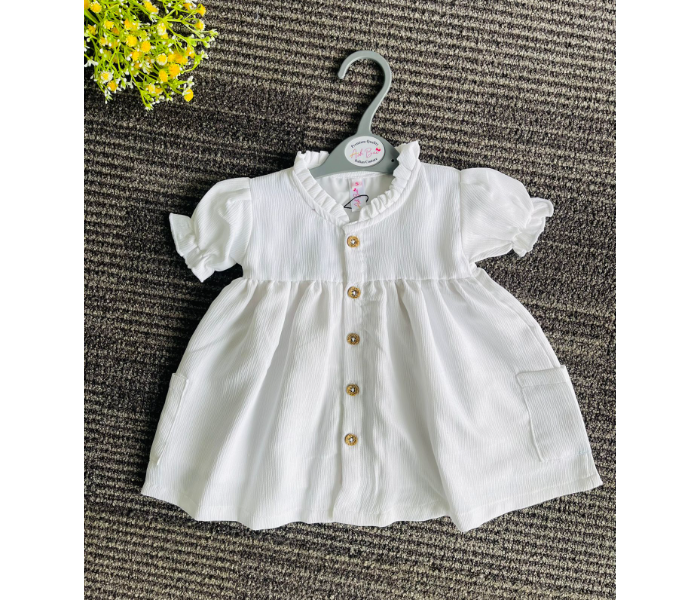 Ash Bae FR024SL Bella Grey Goose Large Frock for Baby Girls - White - Zoom Image