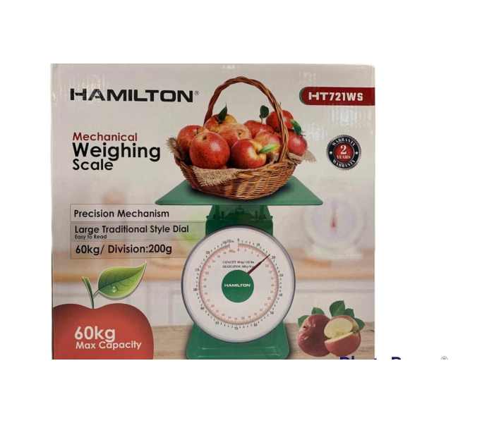 Hamilton HT-721WS 60Kg Capacity Large Traditional Dial With All Heavy Metal Weighing Scale - Green - Zoom Image 5