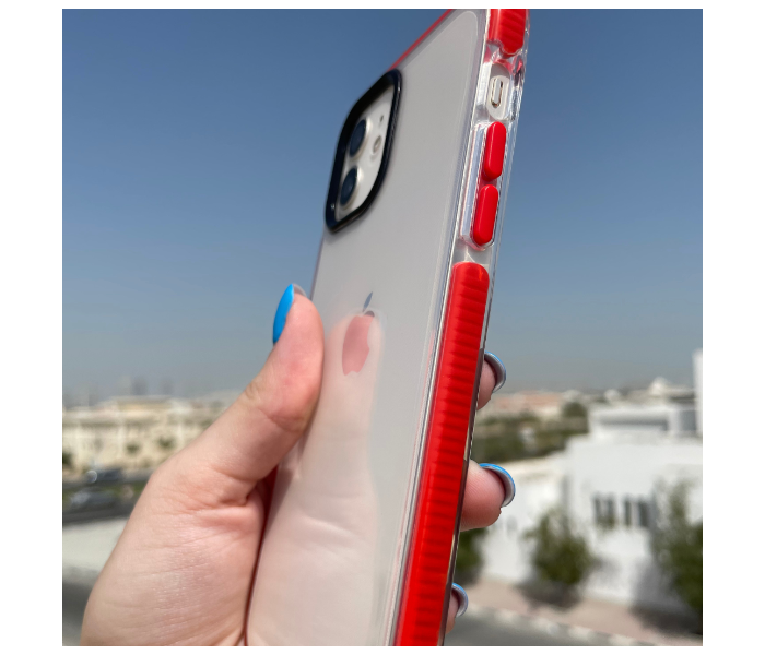 Protective Transparent Mobile Case with Red Bumpers For iPhone 12 Pro Max - Zoom Image 6