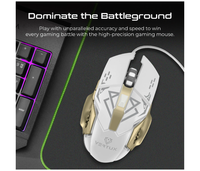 Vertux DXB000089 Drago Gaming Mouse - White - Zoom Image 4