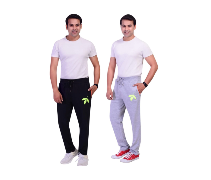 Casper CAMP2 Pack Of 2 Large Track Pant for Men - Black and Grey - Zoom Image 1