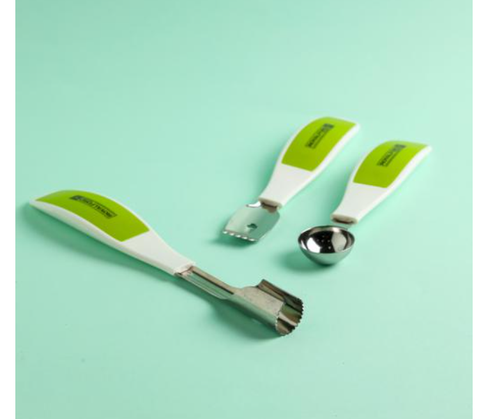 Royalford RF10776 3 Piece Kitchen Gadget Set - Green and Silver - Zoom Image 2