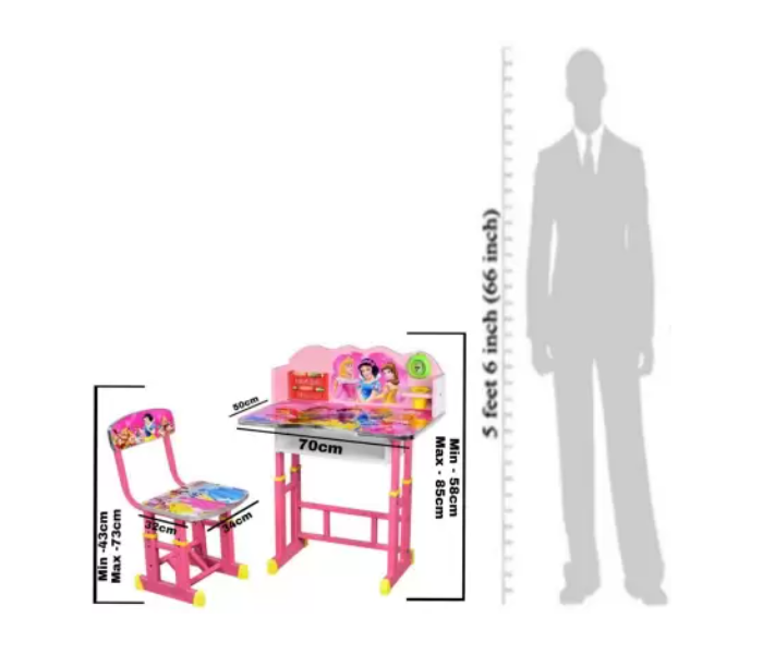 Galaxy Princess Melamine Series Engineered Wood Study Table for Kids - Pink - Zoom Image 4