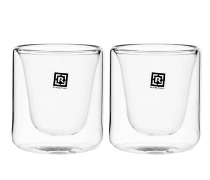 Royalford RF10569 200ml Borosilicate Glass 2 Piece Double Wall Cup Set - Zoom Image 3